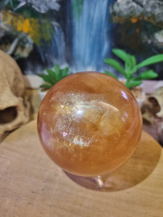 Honey Calcite Sphere