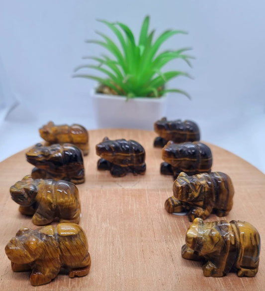 Tigers Eye Mini Bear Carving