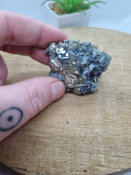 Galena with Pyrite & Quartz Raw Cluster