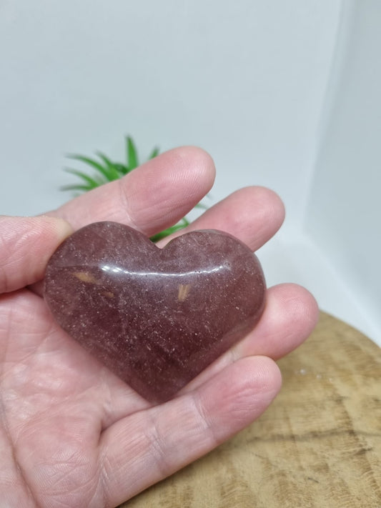 Strawberry Quartz Heart Carving