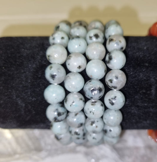 Kiwi Jasper 8mm Round Beaded Bracelet