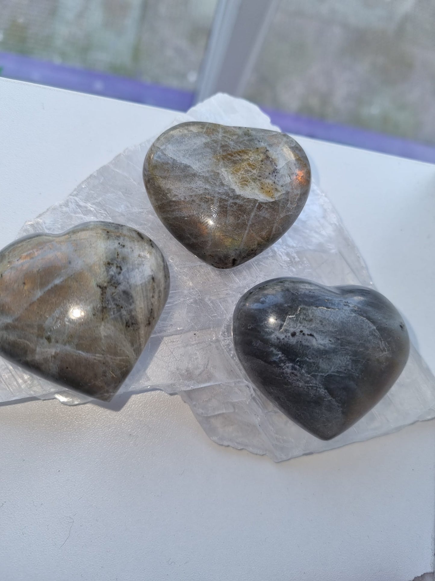 Labradorite Heart