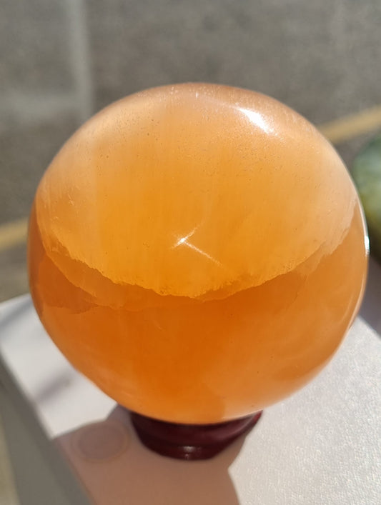 Peach Selenite Sphere