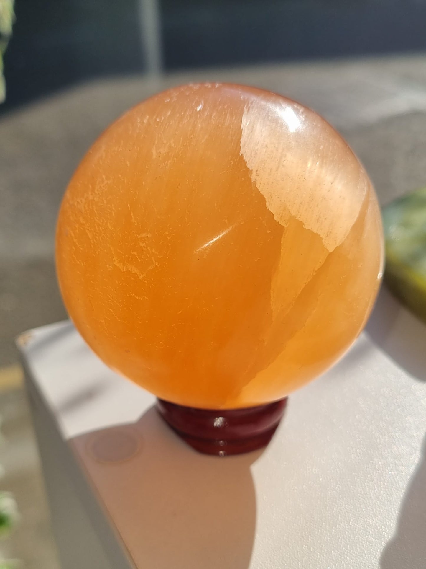 Peach Selenite Sphere