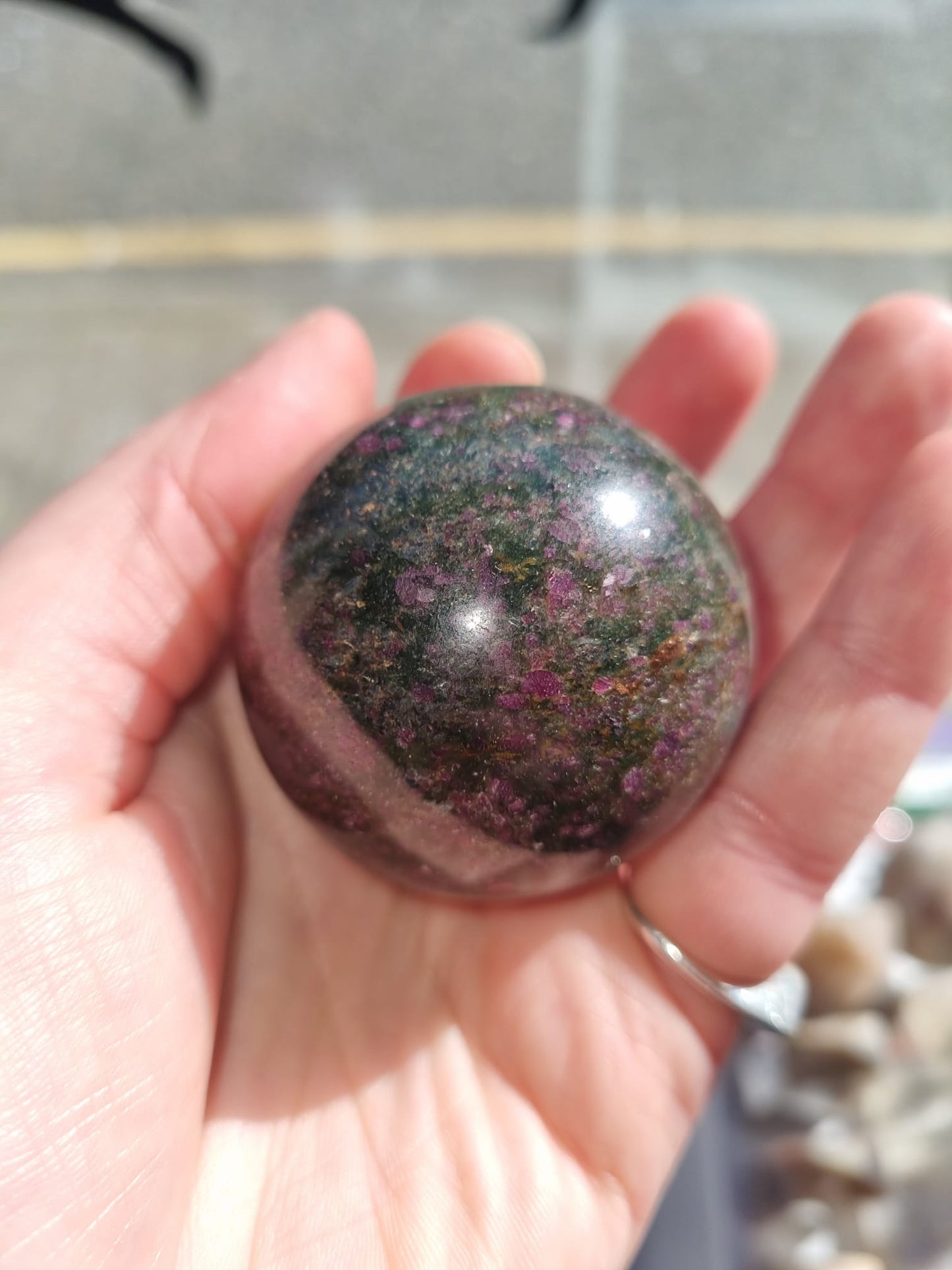 Ruby in Kyanite with Zoisite & Fuschite  Sphere