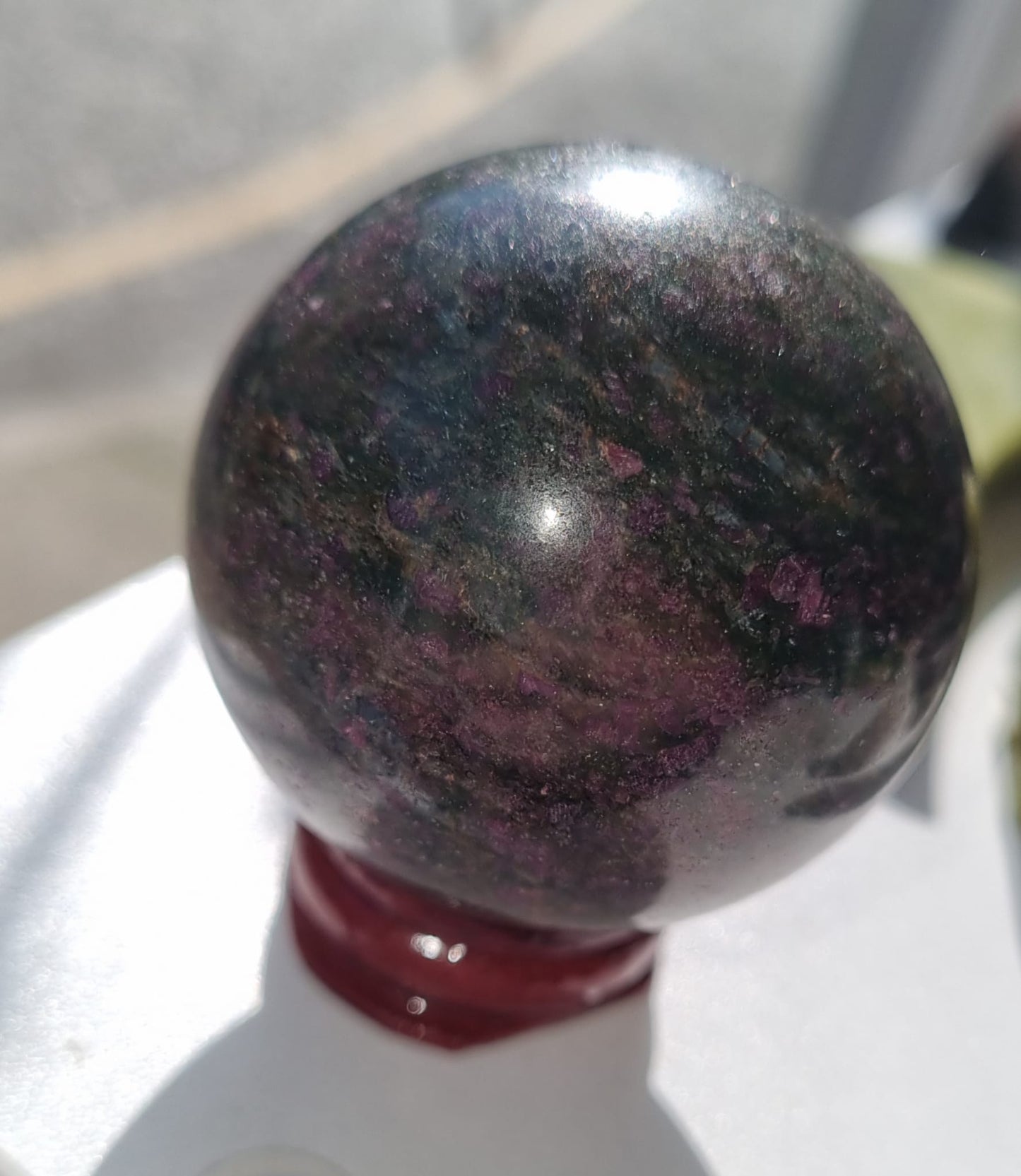 Ruby in Kyanite with Zoisite & Fuschite  Sphere