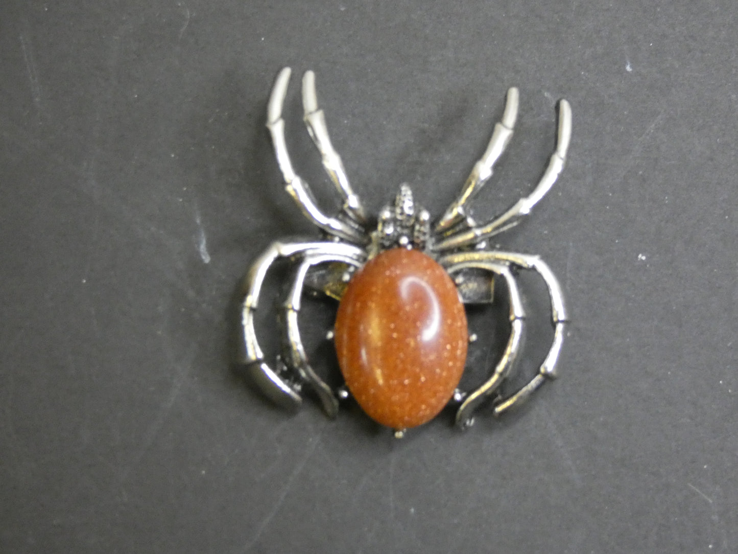 Goldstone Spider Broach/Pendant